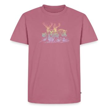 Herd of deer in the rainbow - Men's Premium Organic T-Shirt - mauve - Front - Nico (187cm)