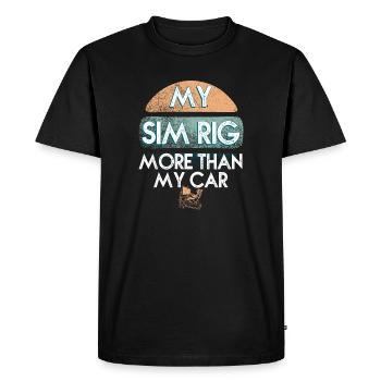Mon Sim Rig Plus Que ma Voiture - T-shirt Premium bio Homme - noir - Devant - Nico (187cm)