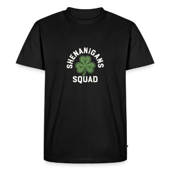 Shenanigans Squad Shamrock - Men's Premium Organic T-Shirt - black - Front - Nico (187cm)