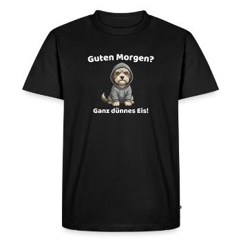 Bonjour Chien de glace très mince - T-shirt Premium bio Homme - noir - Devant - Nico (187cm)