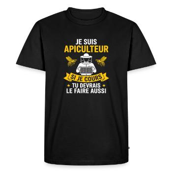 Je Suis Apiculteur Abeilles À Miel - T-shirt Premium bio Homme - noir - Devant - Nico (187cm)