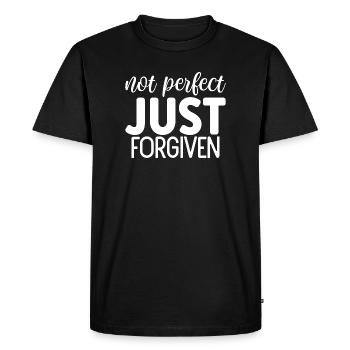 Pas parfait, juste pardonné - T-shirt Premium bio Homme - noir - Devant - Nico (187cm)