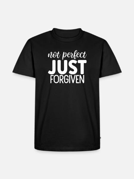 Not perfect just forgiven - Men's Premium Organic T-Shirt - black