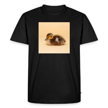 Poussin doré sur fond crème - T-shirt Premium bio Homme - noir - Devant - Nico (187cm)