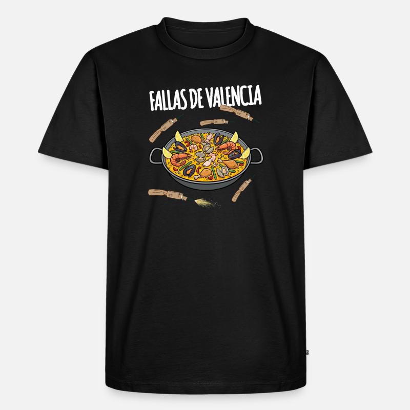 Fallas De Valencia Paella - Männer Premium Bio T-Shirt - Schwarz