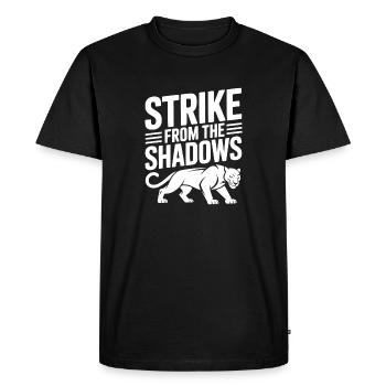 Strike from the Shadows - Men's Premium Organic T-Shirt - black - Front - Nico (187cm)