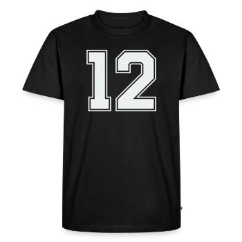 Number Twelve - Men's Premium Organic T-Shirt - black - Front - Nico (187cm)