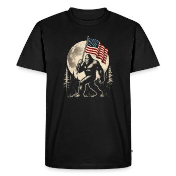 Bigfoot Lune Bigfoot patriotique drôle pour le 4e anniversaire - T-shirt Premium bio Homme - noir - Devant - Nico (187cm)