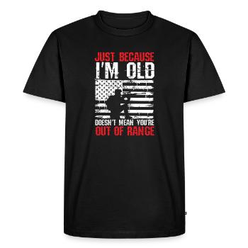 Vieux mais pas hors de portée - T-shirt Premium bio Homme - noir - Devant - Nico (187cm)