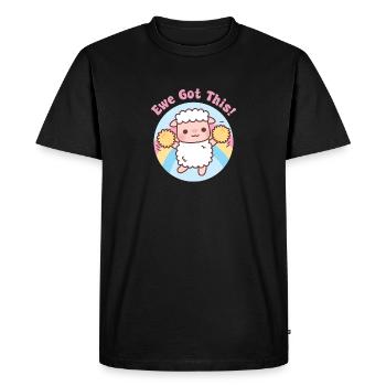 Cute Sheep Ewe Got This Funny Motivational Pun - Men's Premium Organic T-Shirt - black - Front - Nico (187cm)
