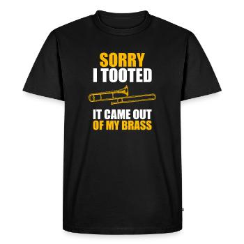 Désolé, j’ai fait un tonnerre de trombone, tromboniste, tromboniste - T-shirt Premium bio Homme - noir - Devant - Nico (187cm)