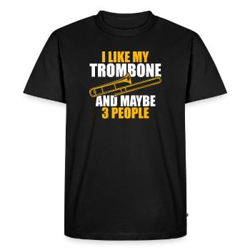 J’aime mon tromboniste tromboniste - T-shirt Premium bio Homme - noir - Devant - Nico (187cm)