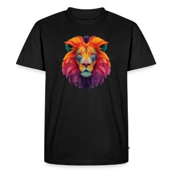 Lion - Men's Premium Organic T-Shirt - black - Front - Nico (187cm)