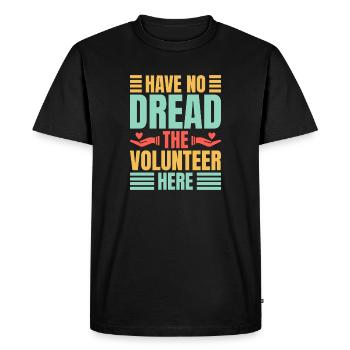 Bénévolat : Merci de redouter, bénévole - T-shirt Premium bio Homme - noir - Devant - Nico (187cm)