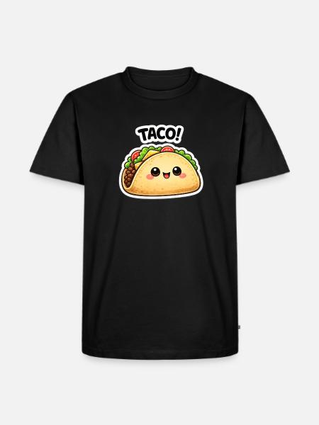 Kawaii taco with a cute face - Men's Premium Organic T-Shirt - black