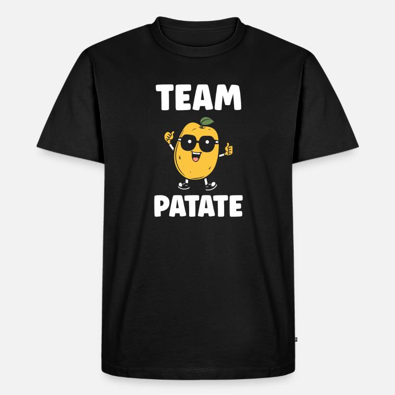 Team Potato Smiling Maskottchen - Männer Premium Bio T-Shirt - Schwarz