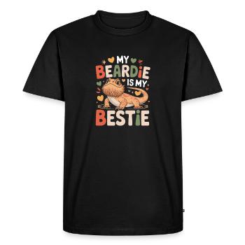 Mon dragon barbu est mon meilleur ami Dragon barbu drôle - T-shirt Premium bio Homme - noir - Devant - Nico (187cm)