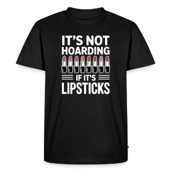 Slogans sur rouge à lèvres, cadeau drôle de rouge à lèvres f - T-shirt Premium bio Homme - noir - Devant - Nico (187cm)