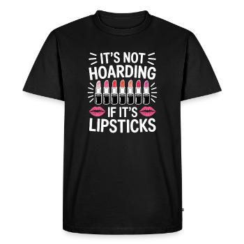 Présents drôles de rouge à lèvres - T-shirt Premium bio Homme - noir - Devant - Nico (187cm)