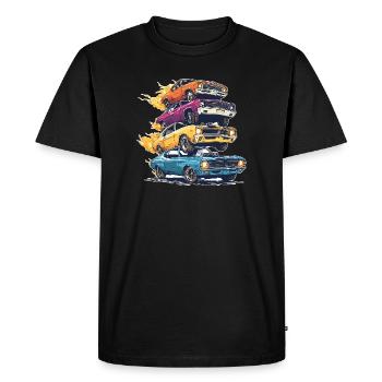 Just A Boy Who Loves Cars Toddler Graphic - Men's Premium Organic T-Shirt - black - Front - Nico (187cm)