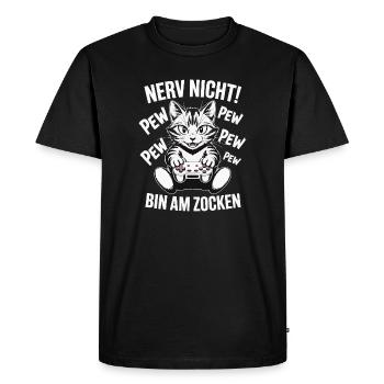 Courage Not I Gaming Cat Design - T-shirt Premium bio Homme - noir - Devant - Nico (187cm)