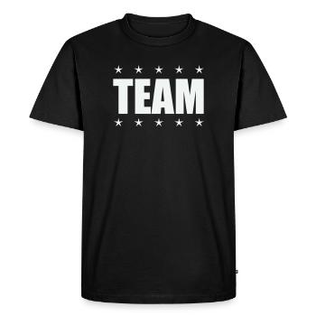 Équipe avec des stars - T-shirt Premium bio Homme - noir - Devant - Nico (187cm)