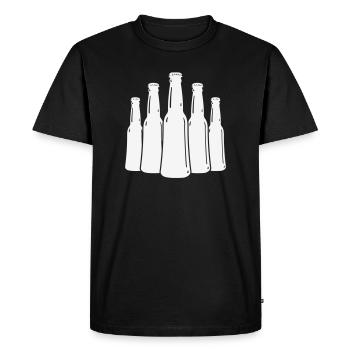 Silhouette des bouteilles de bière - T-shirt Premium bio Homme - noir - Devant - Nico (187cm)