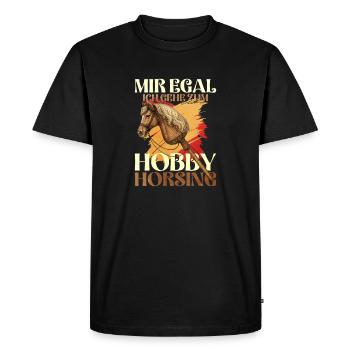 44 Je m’en fiche, je vais me consacrer au hobby du caval - T-shirt Premium bio Homme - noir - Devant - Nico (187cm)