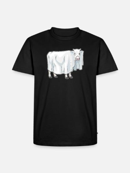 Vache Halloween fantôme - T-shirt Premium bio Homme - noir