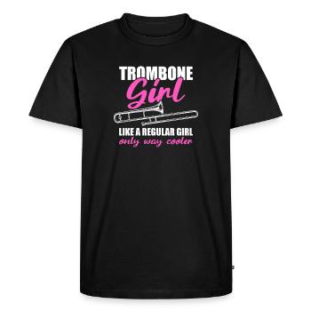 Trombone Girl Trombone Player Trombonist - Men's Premium Organic T-Shirt - black - Front - Nico (187cm)