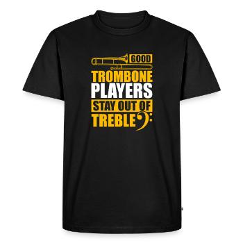 Trombone hors du sol Tromboniste - T-shirt Premium bio Homme - noir - Devant - Nico (187cm)