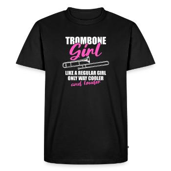Trombone Girl Trombone Player Trombonist - Men's Premium Organic T-Shirt - black - Front - Nico (187cm)