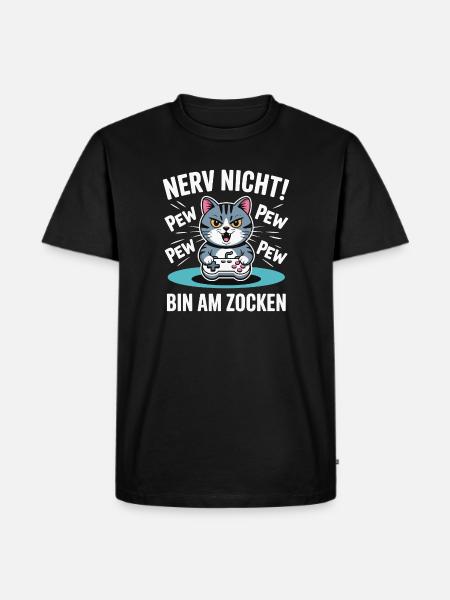 Courage Not I Gaming Cat Design - T-shirt Premium bio Homme - noir