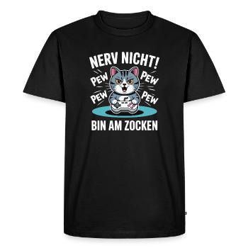 Courage Not I Gaming Cat Design - T-shirt Premium bio Homme - noir - Devant - Nico (187cm)