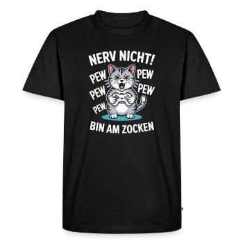 Courage Not I Gaming Cat Design - T-shirt Premium bio Homme - noir - Devant - Nico (187cm)