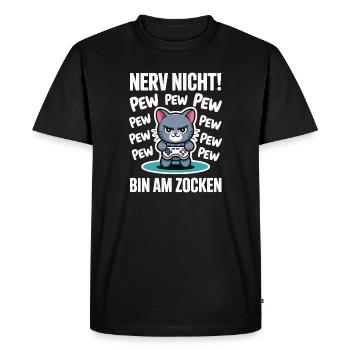 Courage Not I Gaming Cat Design - T-shirt Premium bio Homme - noir - Devant - Nico (187cm)