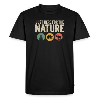 Nature Icons: Tree Bear Moose Silhouettes - Men's Premium Organic T-Shirt - black - Front - Nico (187cm)