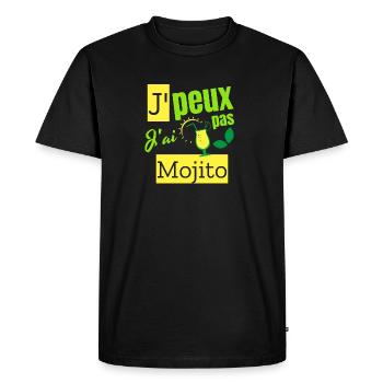 Je peux pas j’ai mojito - T-shirt Premium bio Homme - noir - Devant - Nico (187cm)