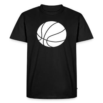 Plan minimal de basketball : conception sportive - T-shirt Premium bio Homme - noir - Devant - Nico (187cm)