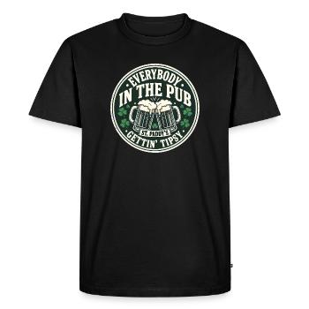 Pub Toast St Paddy's Tipsy Tee - T-shirt Premium bio Homme - noir - Devant - Nico (187cm)
