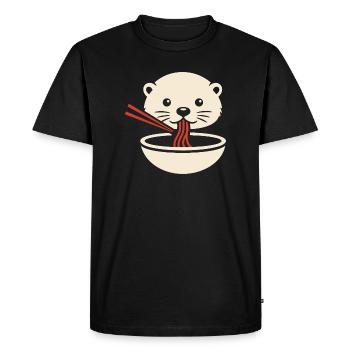 Icône minimale de nouilles loutre - T-shirt Premium bio Homme - noir - Devant - Nico (187cm)