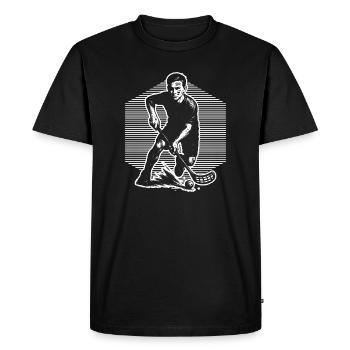 Fresh floorball motif for floorball - Men's Premium Organic T-Shirt - black - Front - Nico (187cm)