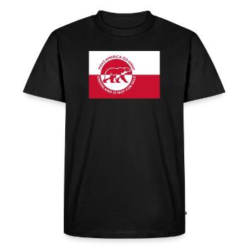 Groenland - Faire disparaître l’Amérique (Édition drapeau) - T-shirt Premium bio Homme - noir - Devant - Nico (187cm)