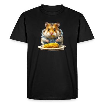 Hamsters de cuisine au festival du maïs - T-shirt Premium bio Homme - noir - Devant - Nico (187cm)