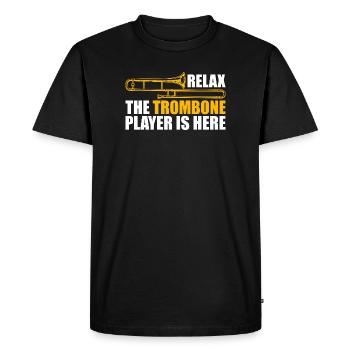 Relax Trombone Trombone Player Trombonist - Men's Premium Organic T-Shirt - black - Front - Nico (187cm)