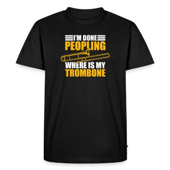 Terminé en trombone, tromboniste - T-shirt Premium bio Homme - noir - Devant - Nico (187cm)