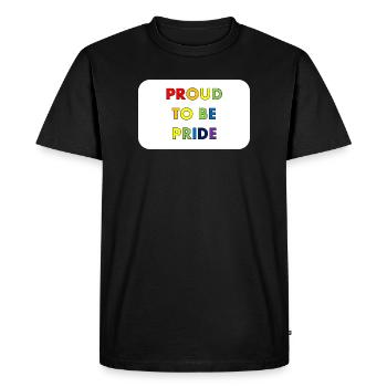 Fier d’être Pride dans le style arc-en-ciel - T-shirt Premium bio Homme - noir - Devant - Nico (187cm)