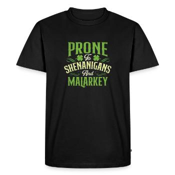 Prone To Shenanigans And Malarkey - Men's Premium Organic T-Shirt - black - Front - Nico (187cm)