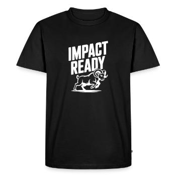 Impact Ready - Men's Premium Organic T-Shirt - black - Front - Nico (187cm)