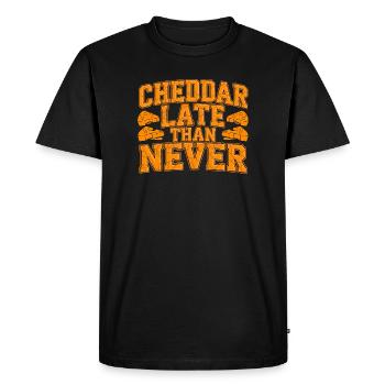 Cheddar en retard que jamais drôle fromage dire pour - T-shirt Premium bio Homme - noir - Devant - Nico (187cm)